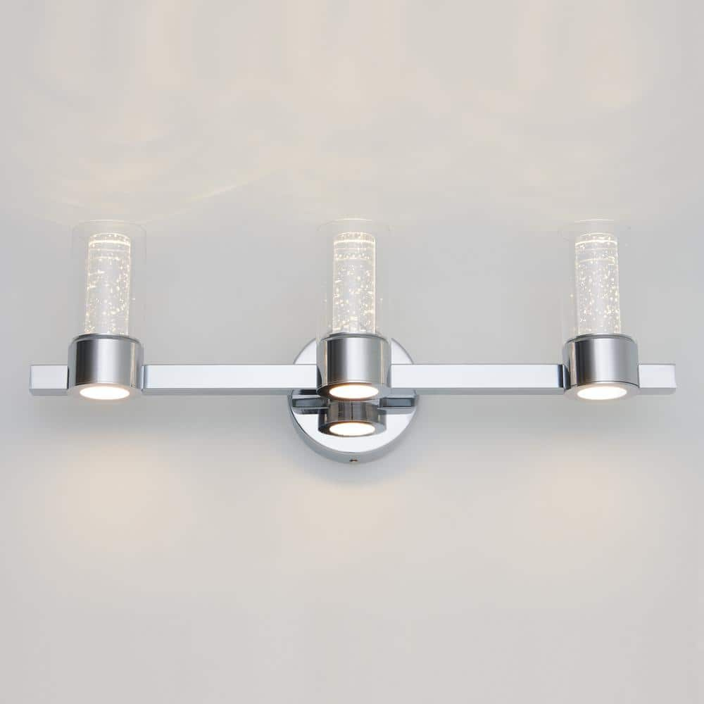 Artika Essence 27 in. 3-Light Chrome LED Modern Bath Vanity Light Bar for Bathroom