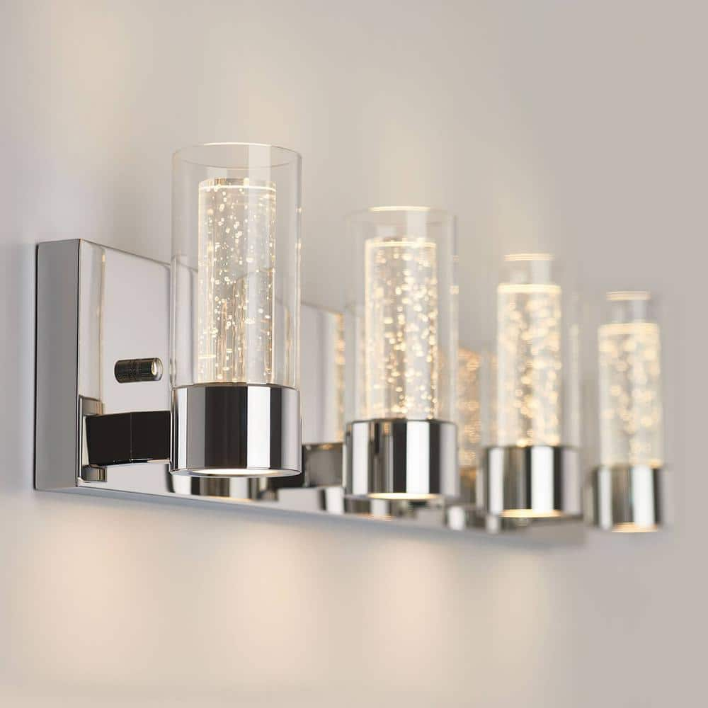 Artika Essence 27 in. 4-Light Chrome LED Modern Bath Vanity Light Bar for Bathroom