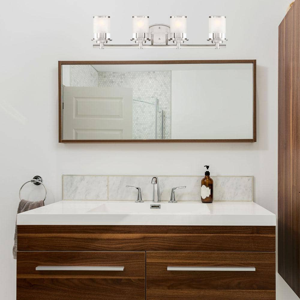 Hampton Bay Truitt 32.13 in. 4-Light Chrome Modern Bath Vanity Light