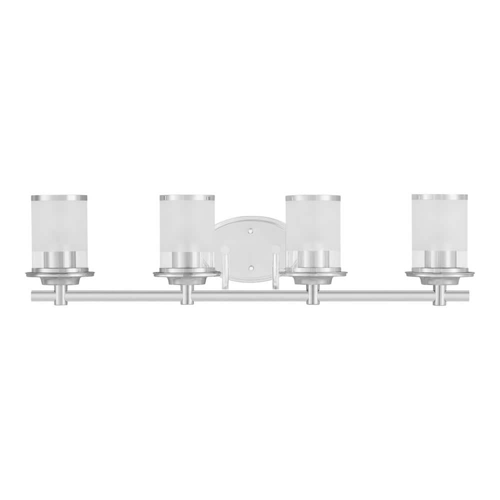 Hampton Bay Truitt 32.13 in. 4-Light Chrome Modern Bath Vanity Light