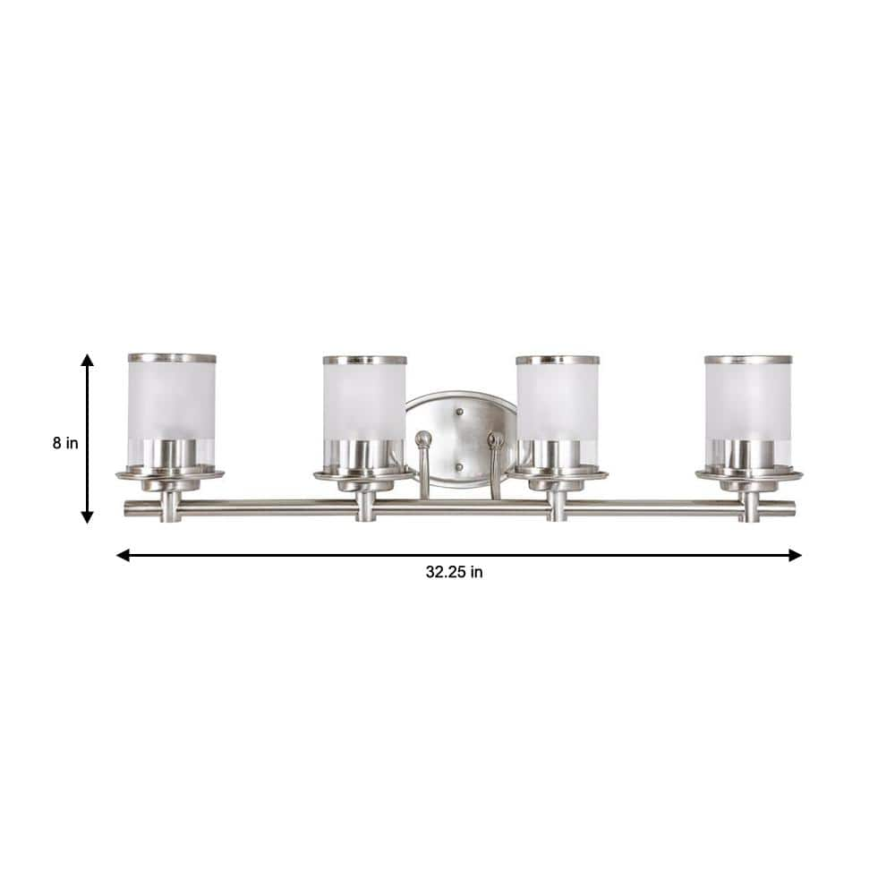 Hampton Bay Truitt 32.13 in. 4-Light Chrome Modern Bath Vanity Light