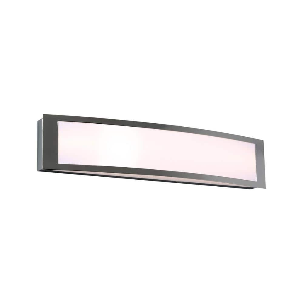 Hampton Bay Woodbury 24.02 in. Chrome LED Bathroom Vanity Light Bar with Frosted Acrylic Shade