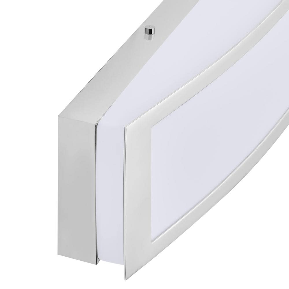 Hampton Bay Woodbury 24.02 in. Chrome LED Bathroom Vanity Light Bar with Frosted Acrylic Shade