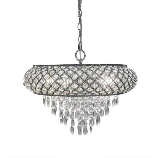 River of Goods 5-Light Chrome Chandelier with Tiered Crystal Glass Shade