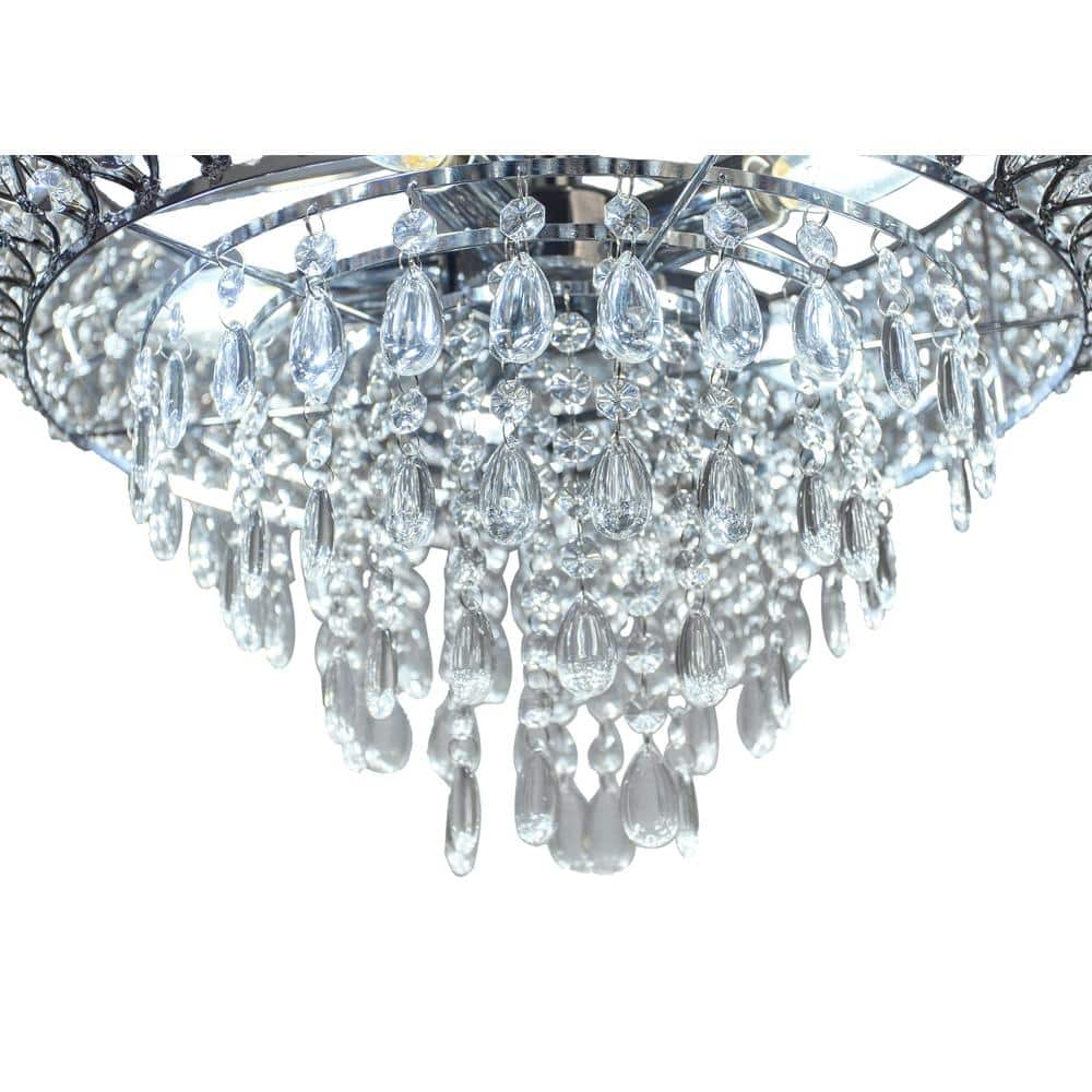 River of Goods 5-Light Chrome Chandelier with Tiered Crystal Glass Shade