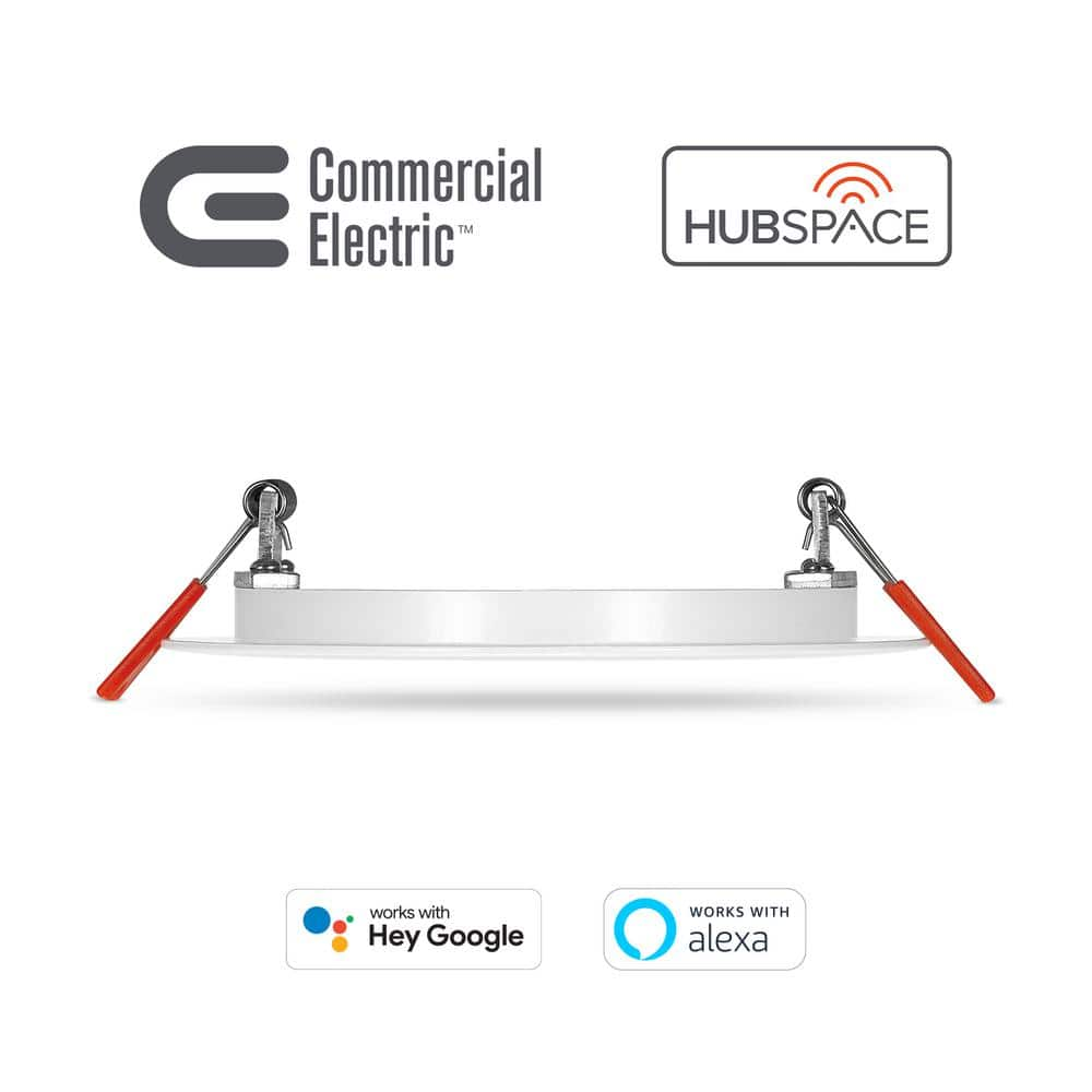 4 in. Smart Hubspace Selectable CCT Ultra Slim Integrated LED Recessed Light Kit