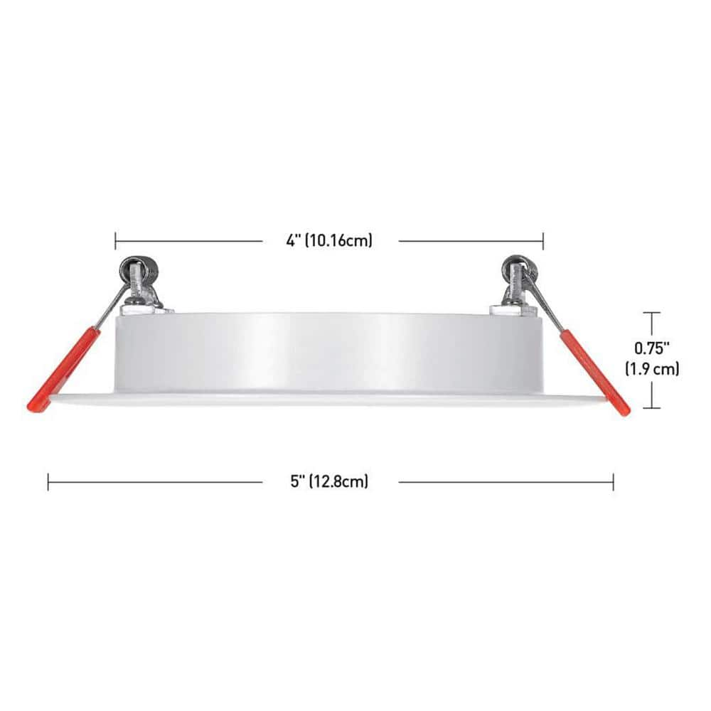 Commercial Electric Slim Baffle 4 in. Color Selectable New Construction and Remodel Canless Recessed Integrated LED Kit (4-Pack)