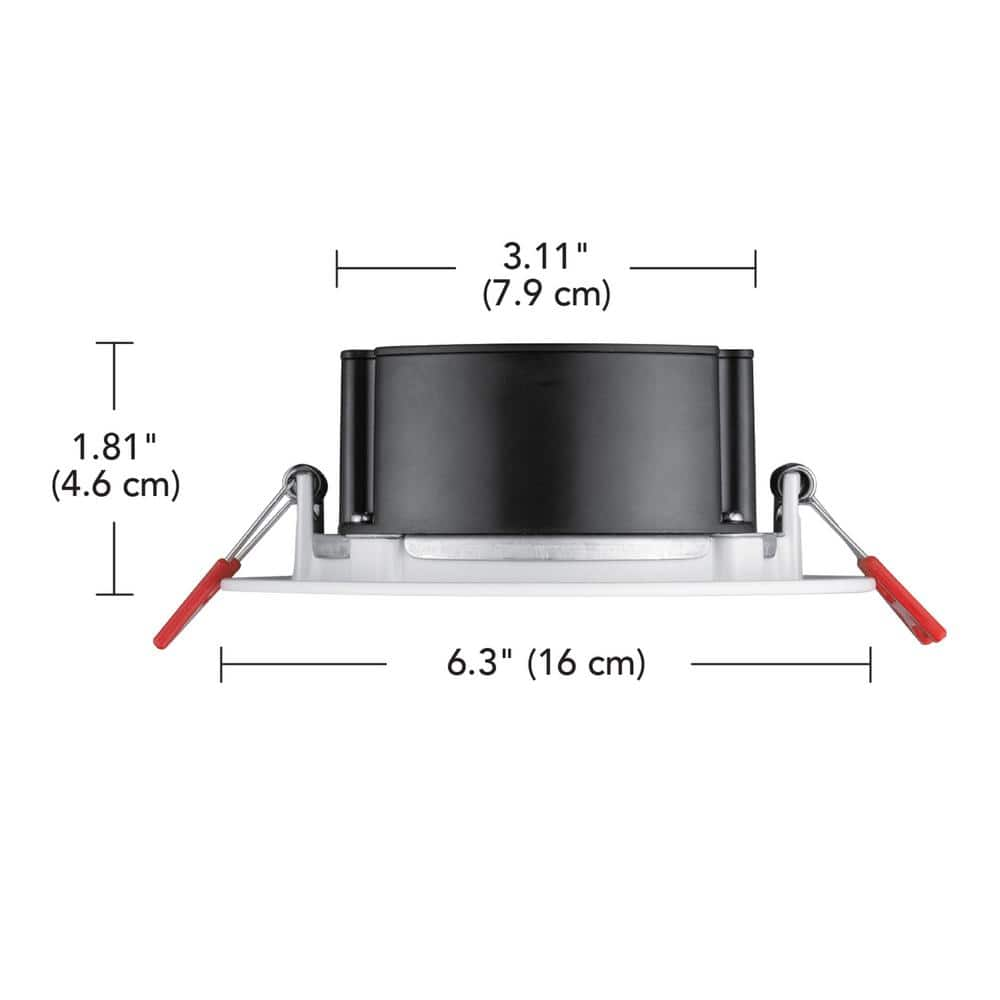 Commercial Electric 6 in. White Flush Round Wet Rated LED Integrated Recessed Lighting Kit