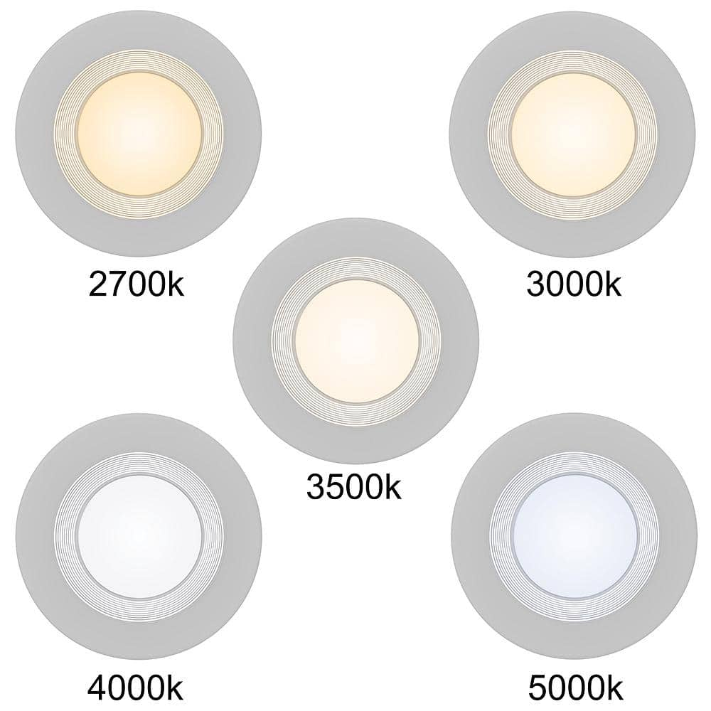 Commercial Electric 6 in. Selectable Integrated LED Recessed Trim Downlight 30 Configurations in One Fixture High Ceiling Output Dimmable