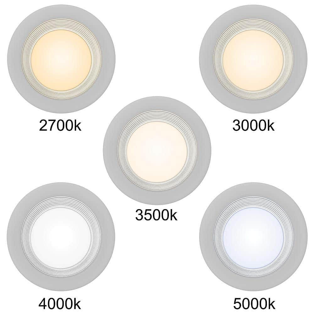 Commercial Electric 4 in. Selectable Integrated LED Recessed Trim Downlight 30 Configurations in One Fixture High Ceiling Output Dimmable