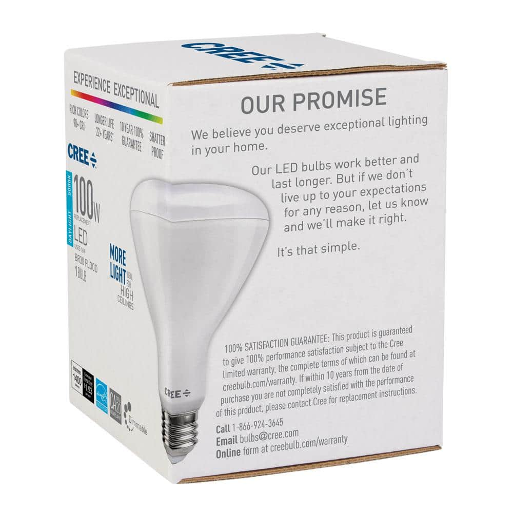 100W Equivalent Daylight (5000K) BR30 Dimmable Exceptional Light Quality LED Light Bulb