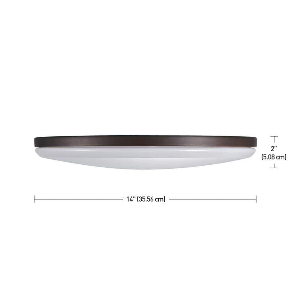 Globe Electric Ellington 28-Watt Dark Bronze Integrated LED Ceiling Flush Mount