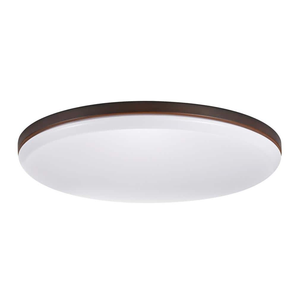 Globe Electric Ellington 28-Watt Dark Bronze Integrated LED Ceiling Flush Mount