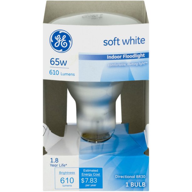 GE Indoor 65 Watt Floodlight Bulb, Soft White 1 ea