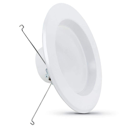 Feit Electric 5/6 in. 75- Watt Equivalent Soft White (2700K) CEC Title 24 Integrated LED Retrofit White Recessed Light Trim Downlight