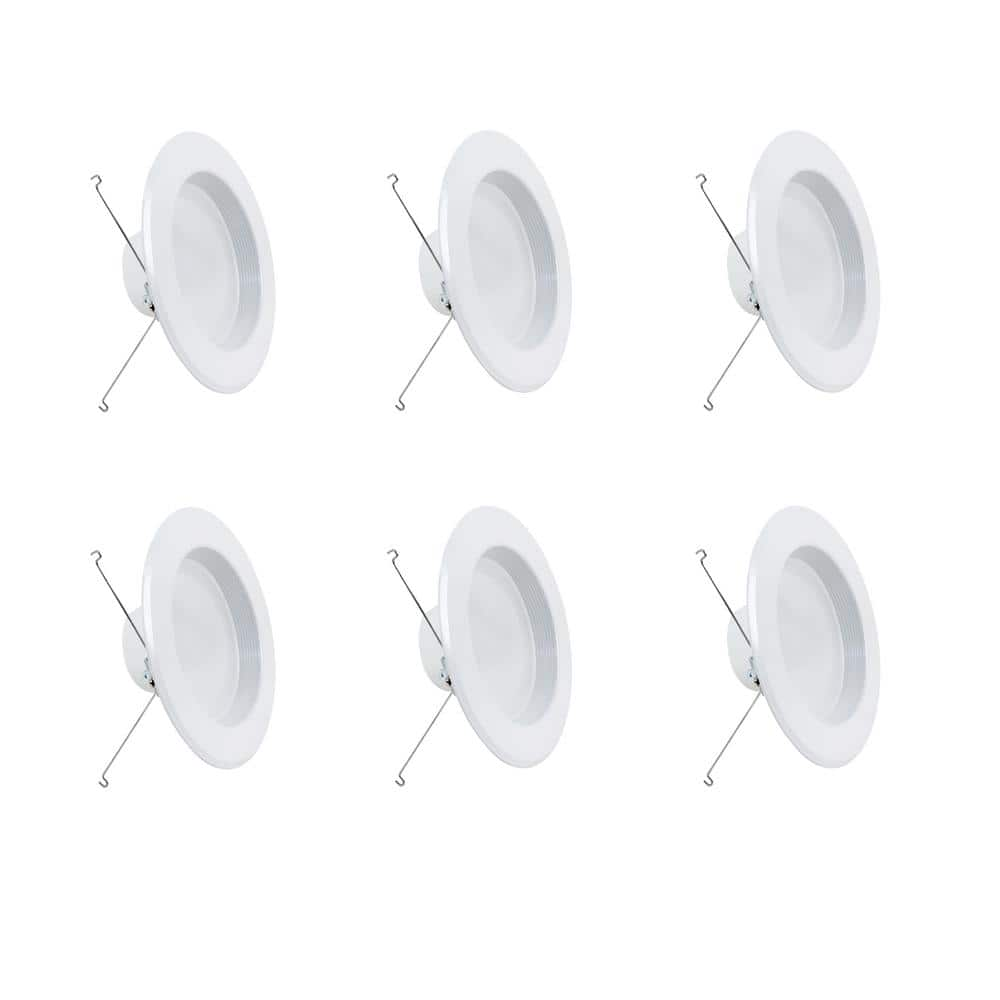 Feit Electric 5/6 in. 75W Equivalent Soft White 2700K Dimmable CEC Integrated LED Retrofit White Recessed Light Trim Downlight(6-Pack)