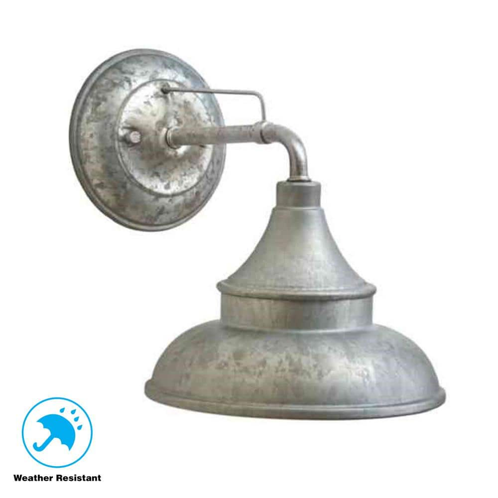 Hampton Bay Galvanized Outdoor Barn Light Wall Mount Sconce