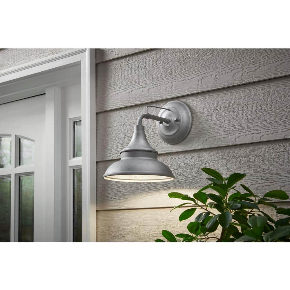 Hampton Bay Galvanized Outdoor Barn Light Wall Mount Sconce