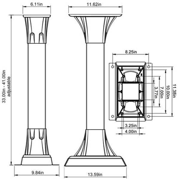 Gibraltar Mailboxes Callaway Adjustable, Aluminum, Top Mount, Mailbox Post, White