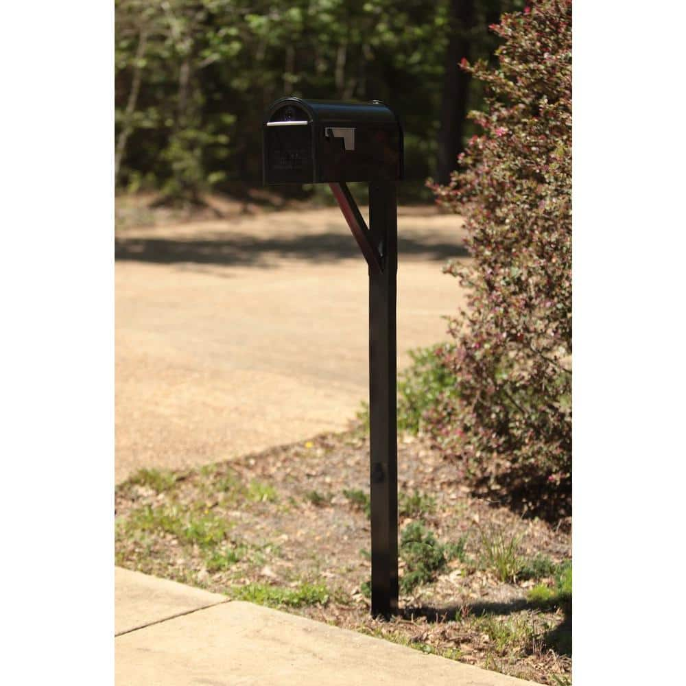 Gibraltar Mailboxes Steel Drive-in, Top Mount, Mailbox Post Kit, Black