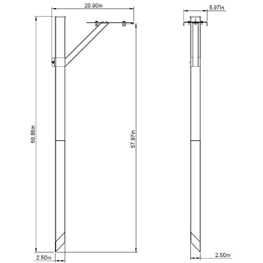 Gibraltar Mailboxes Steel Drive-in, Top Mount, Mailbox Post Kit, Black