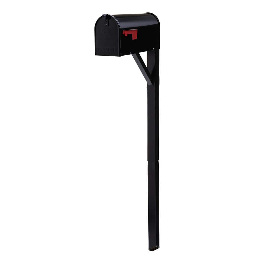 Gibraltar Mailboxes Steel Drive-in, Top Mount, Mailbox Post Kit, Black