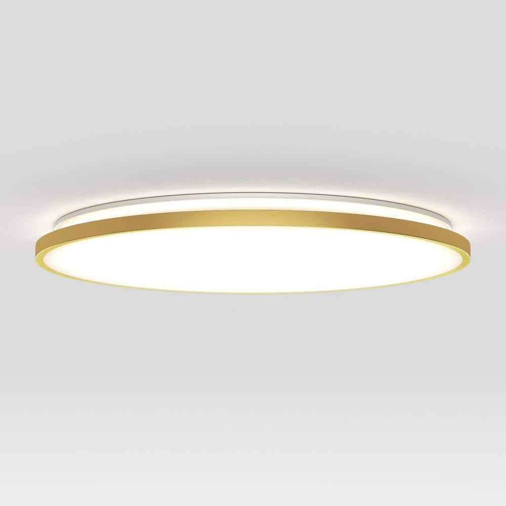 Artika Europa 21 in. 1 Light Modern Gold Selectable LED Flush