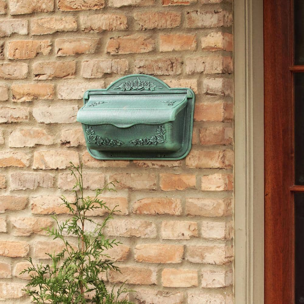 Gibraltar Mailboxes Covington Small, Aluminum, Wall Mount Mailbox, Verde Green