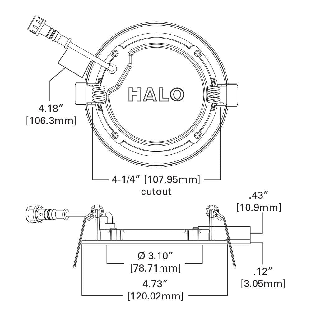 Halo HLBSL4 Series 4 in. 3000K-5000K Selectable CCT Integrated LED White Downlight Recessed Light with Round Trim (4-Pack)