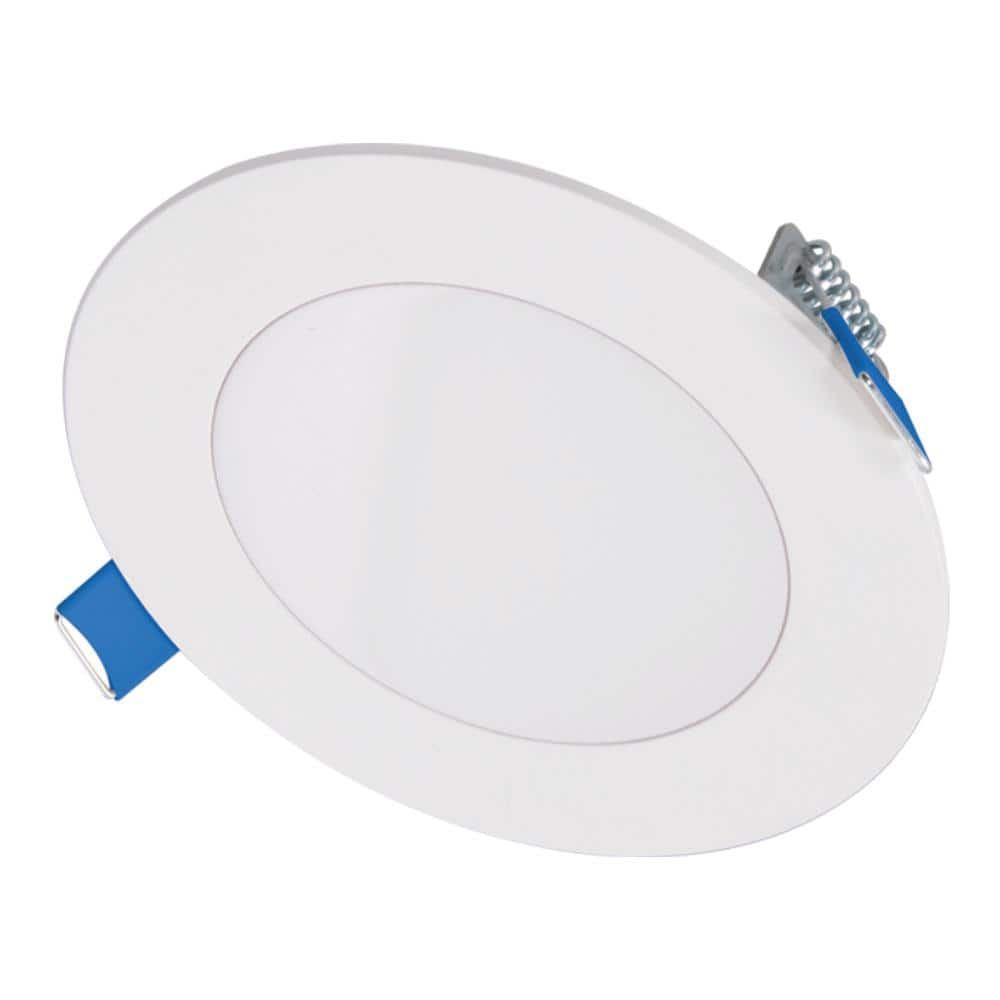 Halo HLBSL4 Series 4 in. 3000K-5000K Selectable CCT Integrated LED White Downlight Recessed Light with Round Trim (4-Pack)