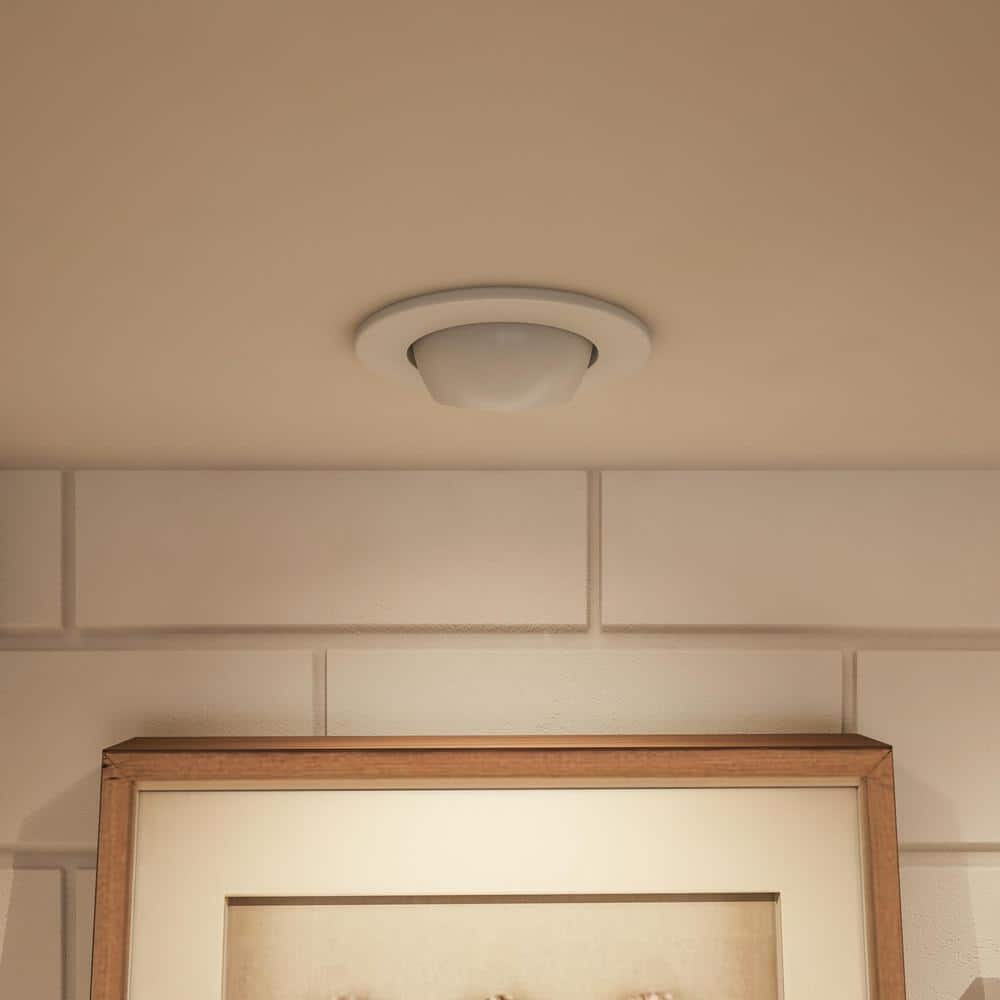 Halo E26 Series 4 in. White Recessed Ceiling Light Adjustable Eyeball Trim with 30-degree tilt