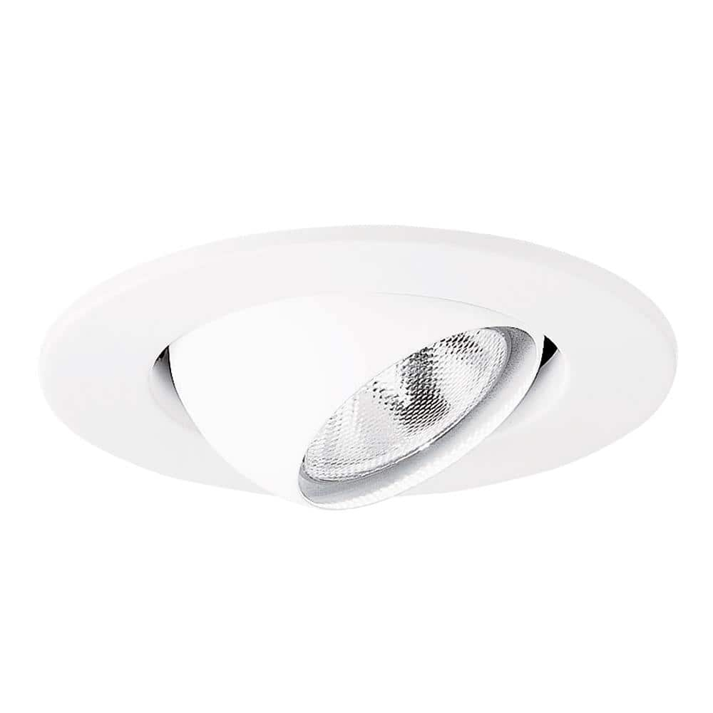 Halo E26 Series 4 in. White Recessed Ceiling Light Adjustable Eyeball Trim with 30-degree tilt