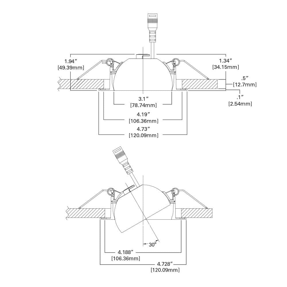 HALO HLA 4 in. Color Selectable (2700K-5000K) Canless Recessed Wide Beam Adjustable Gimbal Trim Integrated LED Kit