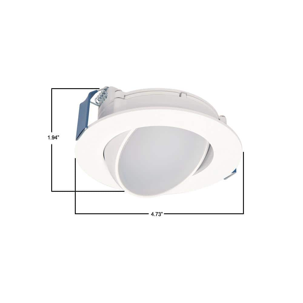 HALO HLA 4 in. Color Selectable (2700K-5000K) Canless Recessed Wide Beam Adjustable Gimbal Trim Integrated LED Kit