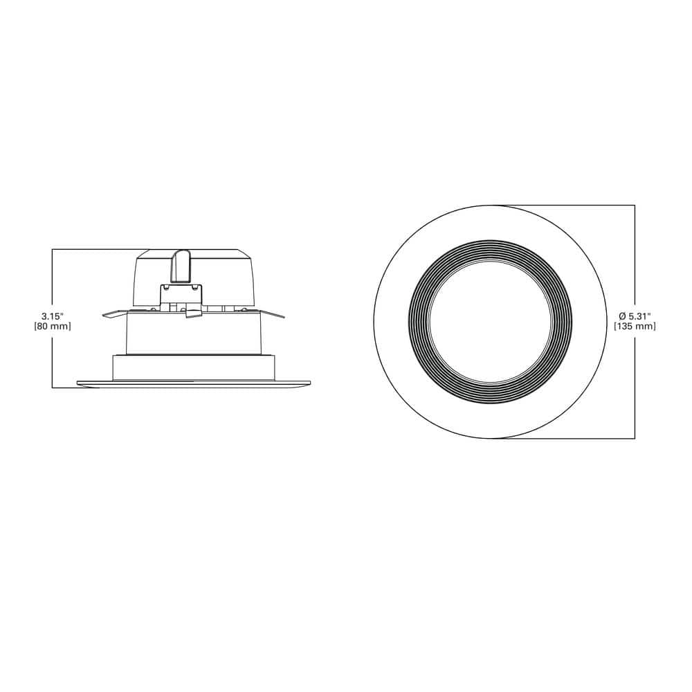 Halo LT4 Series 4 in. Selectable CCT (3000K-5000K) Integrated LED, White Recessed Light, Dimmable Retrofit Trim