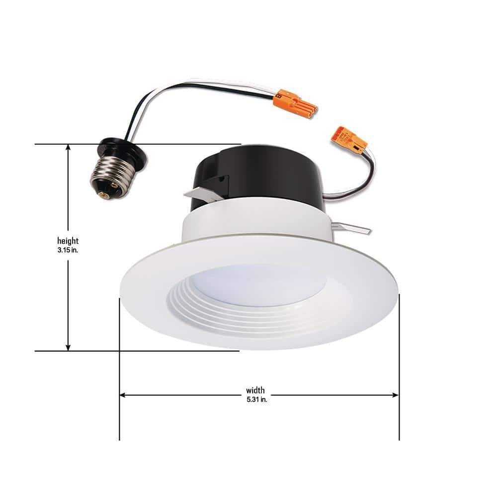 Halo LT4 Series 4 in. Selectable CCT (3000K-5000K) Integrated LED, White Recessed Light, Dimmable Retrofit Trim