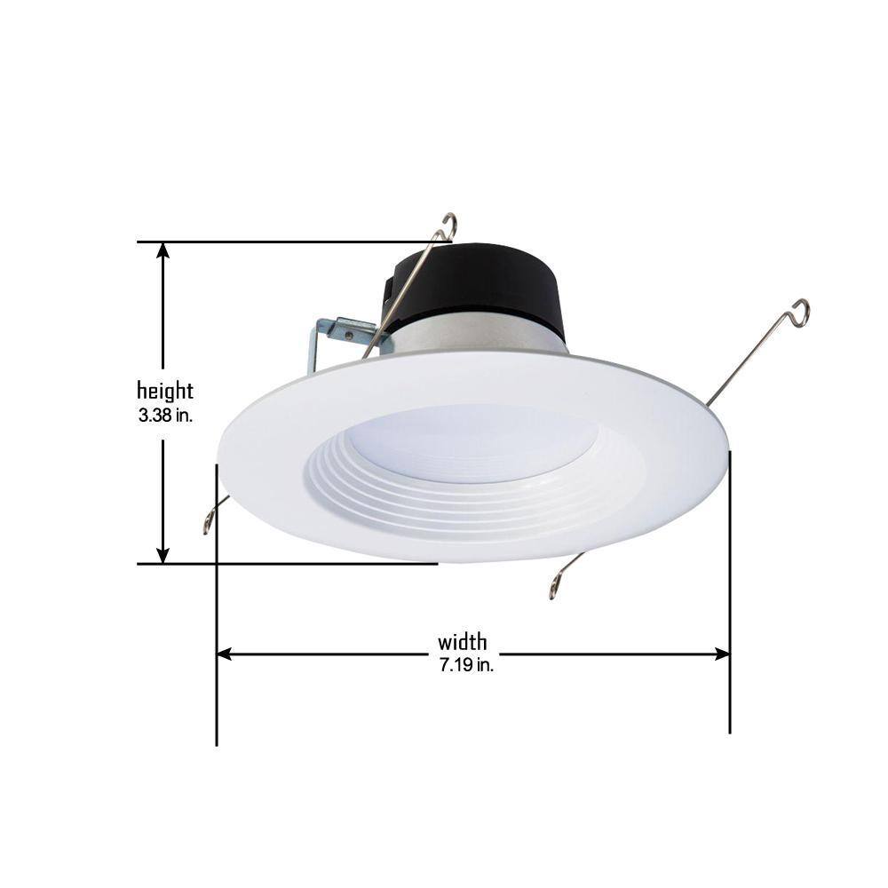 Halo LT 5 in. and 6 in. 2700K Integrated LED Retrofit White Recessed Ceiling Light Trim at Warm White, (6-Pack)