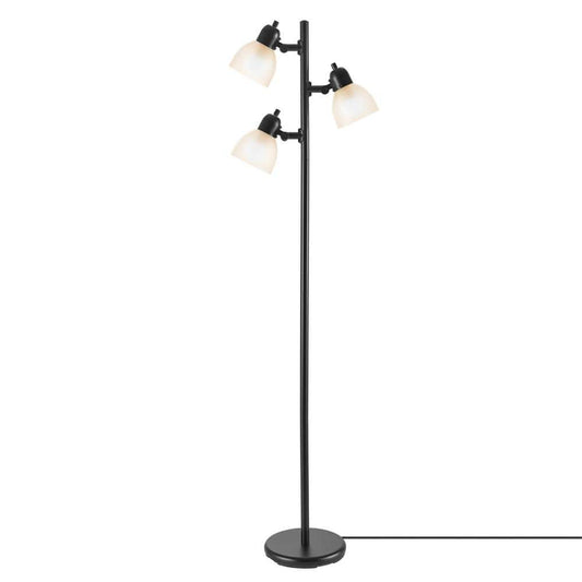 Globe Electric LED for Life 63 in. 3-Light Matte Black Floor Lamp