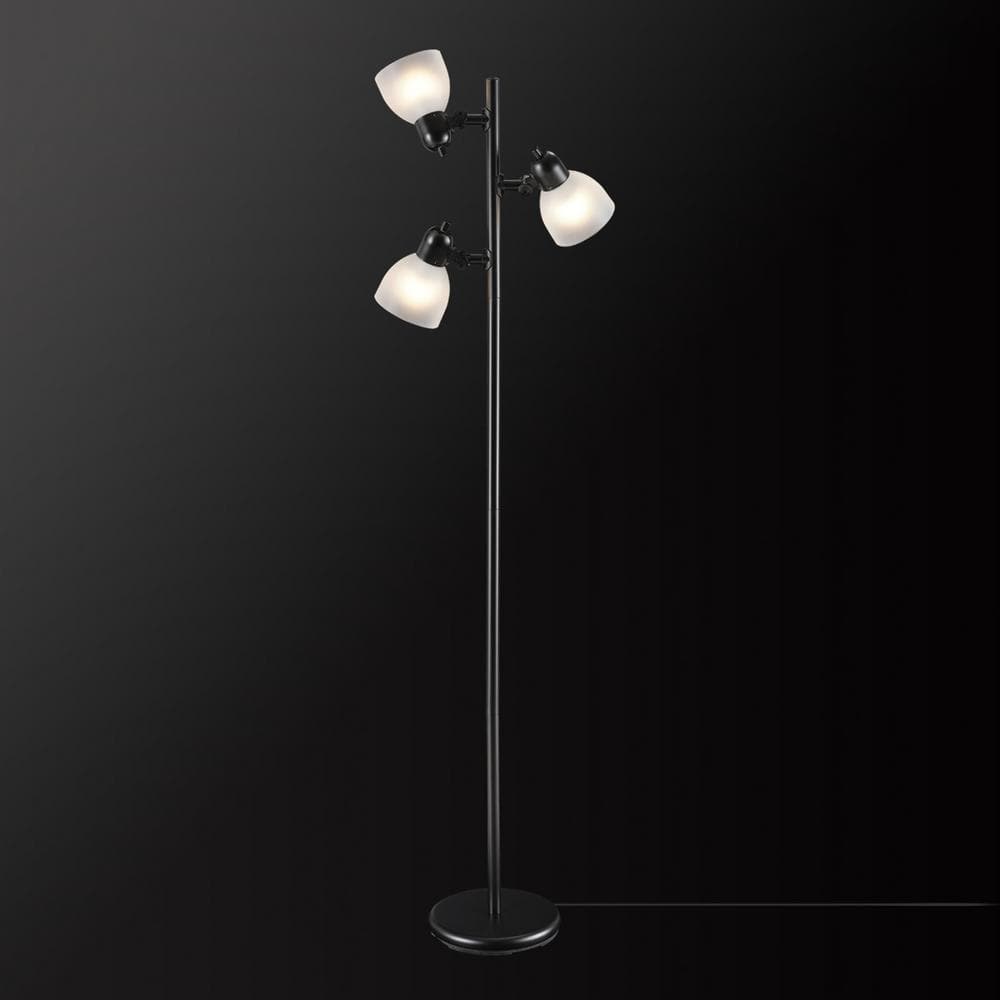 Globe Electric LED for Life 63 in. 3-Light Matte Black Floor Lamp