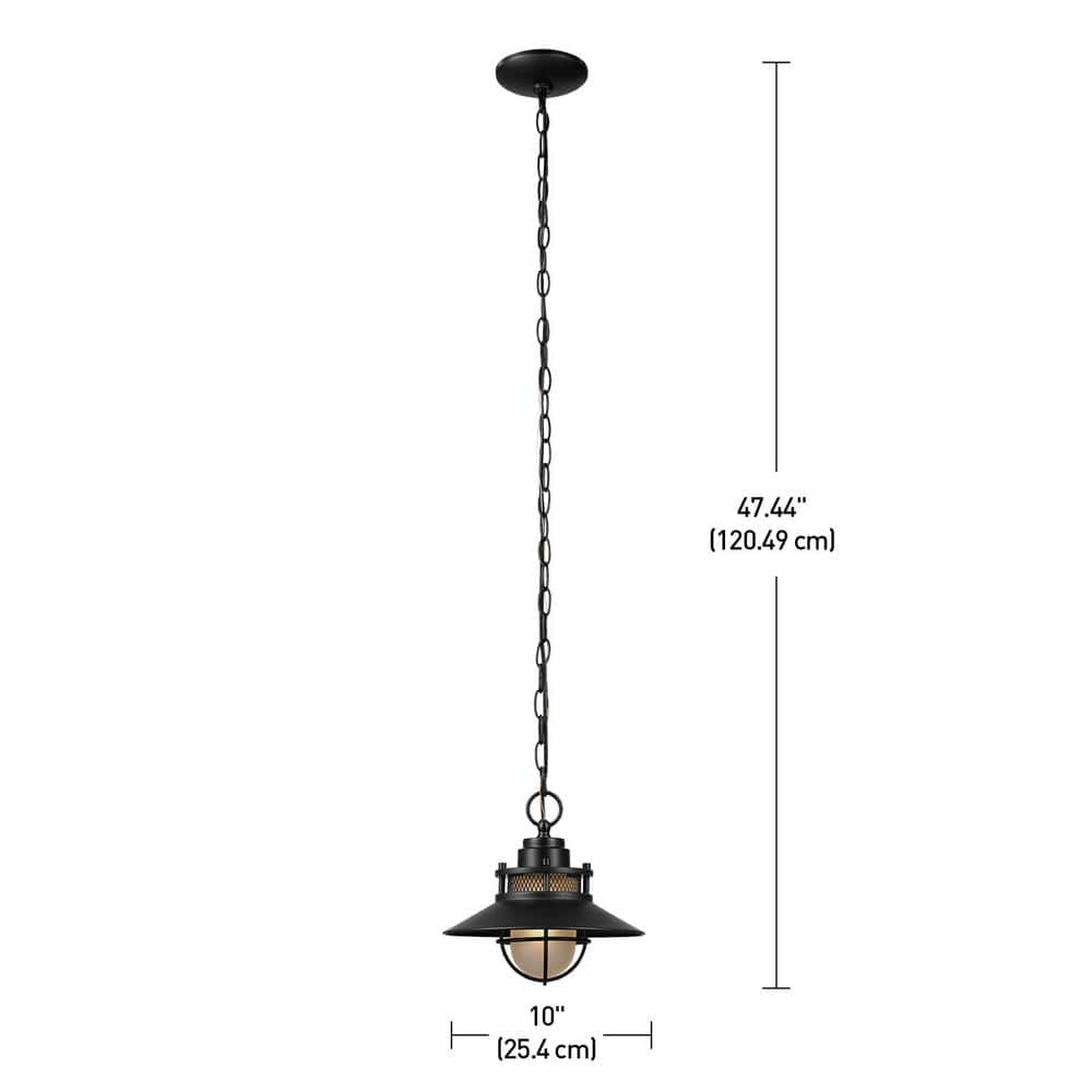 Globe Electric Liam Matte Black Hanging Outdoor Pendant