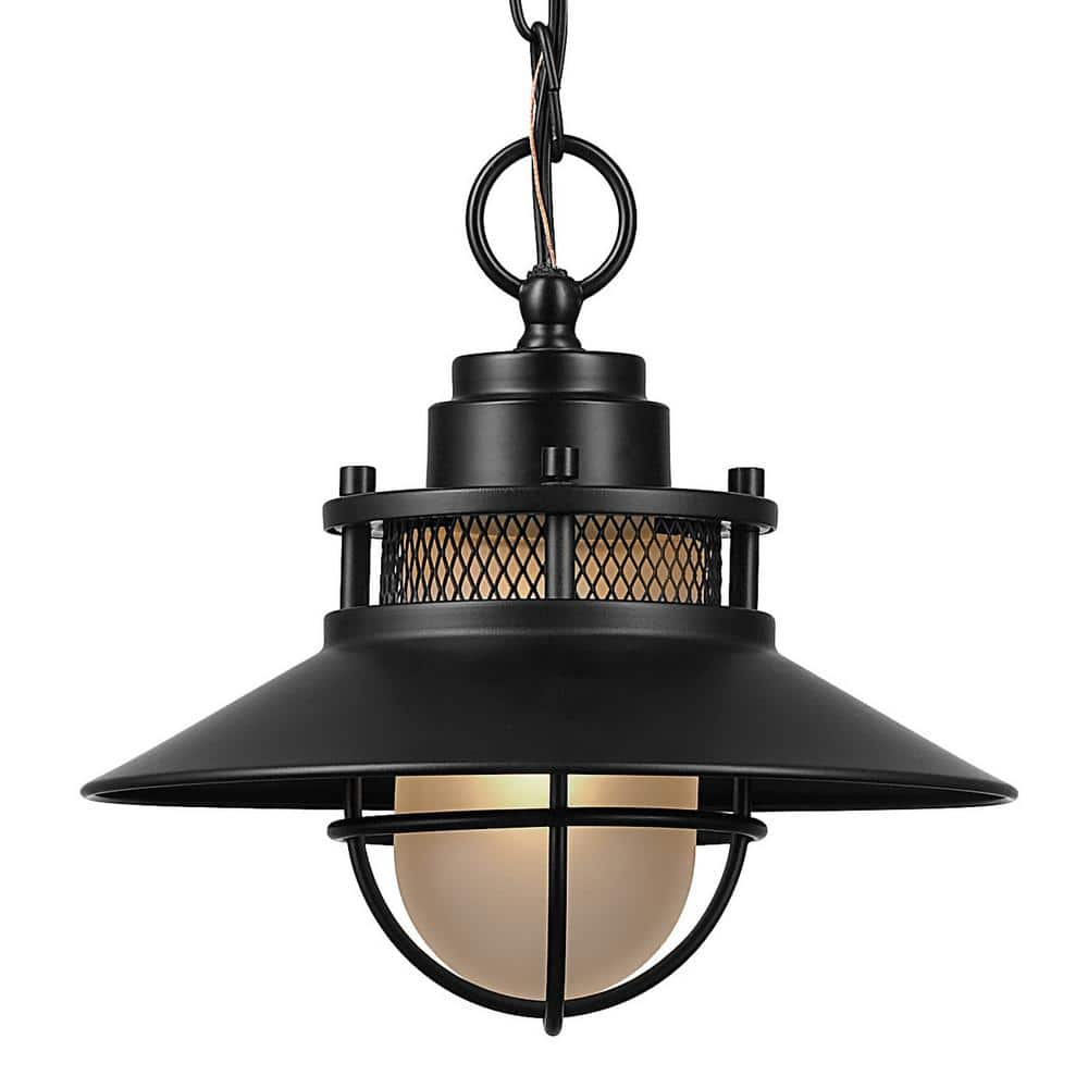 Globe Electric Liam Matte Black Hanging Outdoor Pendant