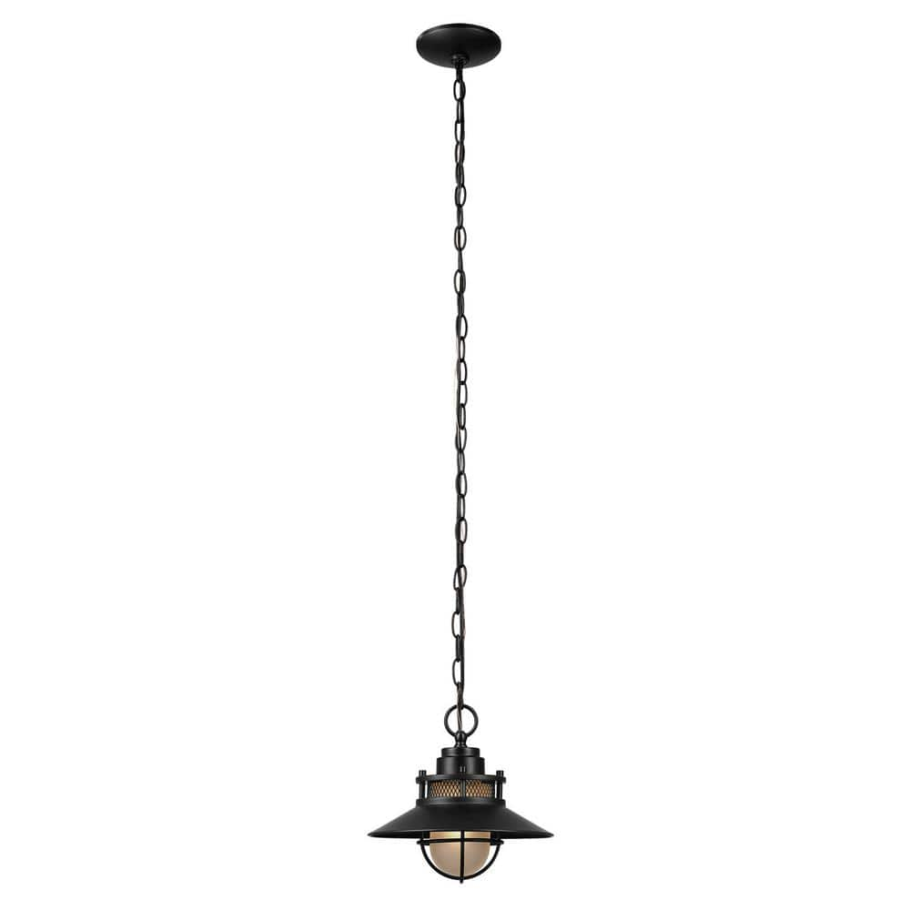 Globe Electric Liam Matte Black Hanging Outdoor Pendant