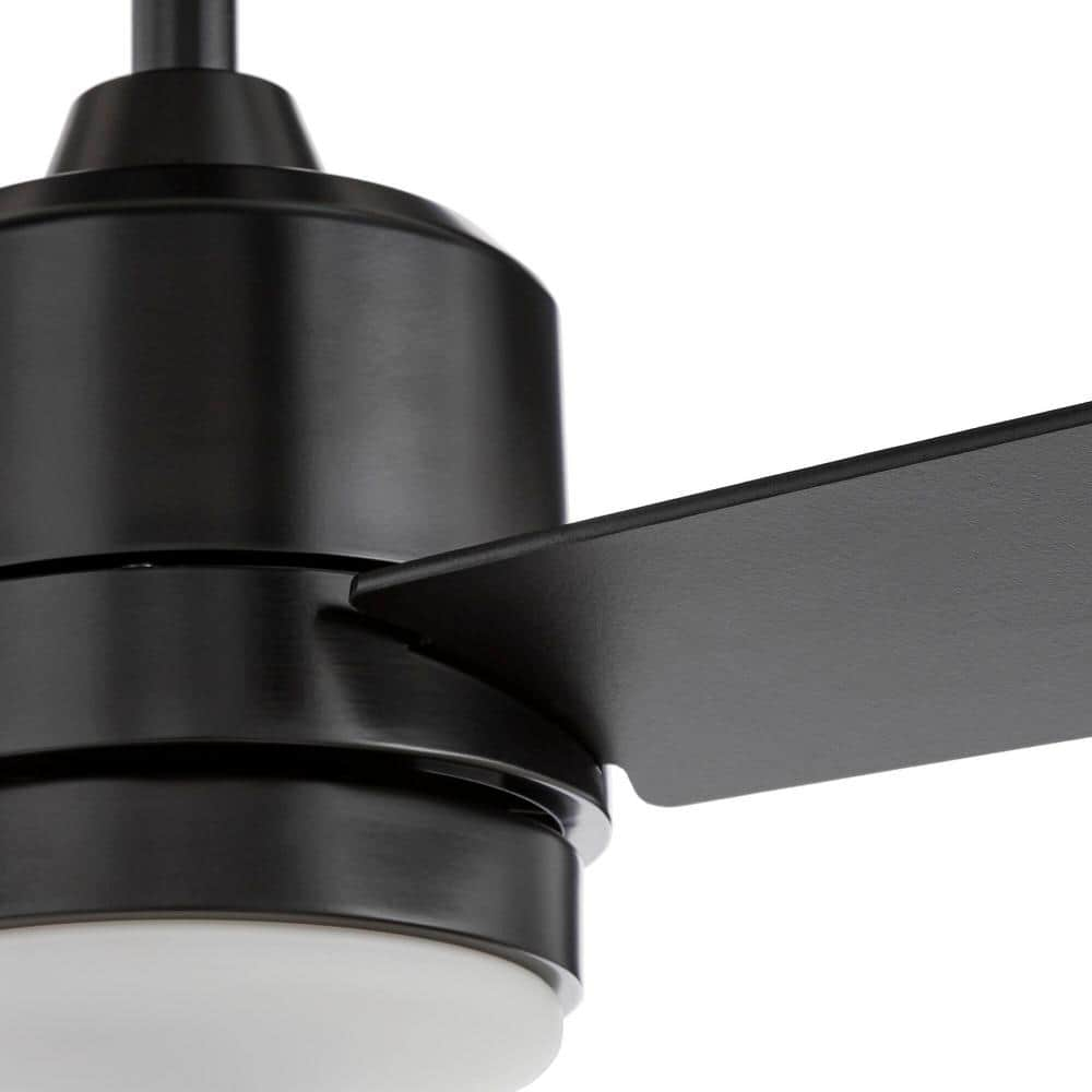 Hampton Bay Castlegate 44 in. Indoor Integrated LED Matte Black Ceiling Fan with 3 Reversible Blades, Light Kit and Remote Control