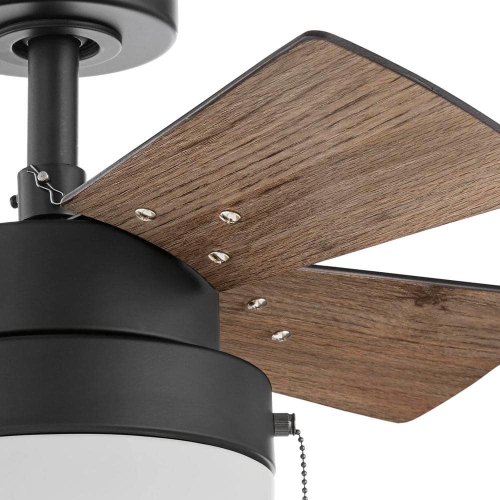 Hampton Bay Metarie II 24 in. Indoor Matte Black Ceiling Fan with Light