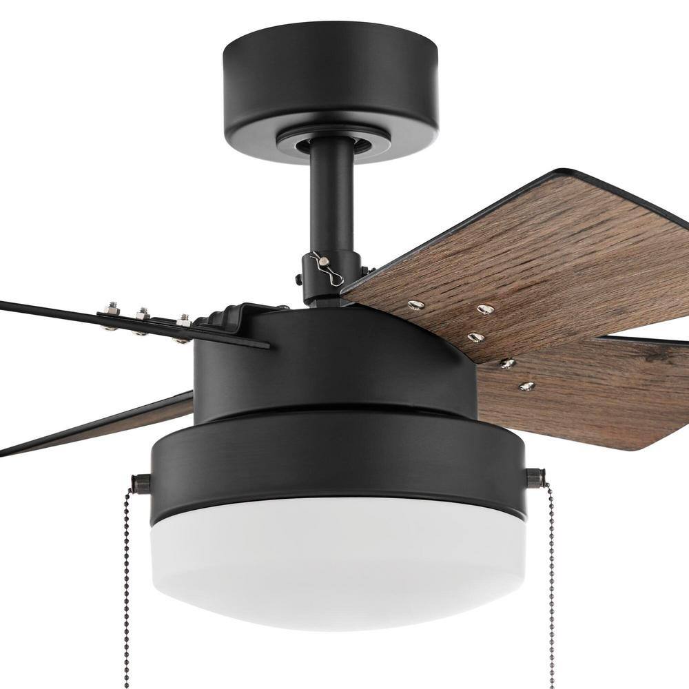 Hampton Bay Metarie II 24 in. Indoor Matte Black Ceiling Fan with Light