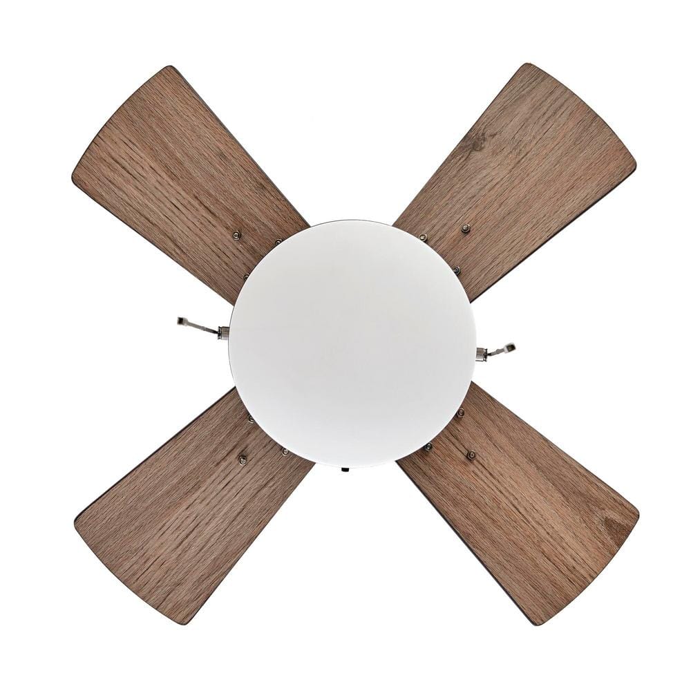 Hampton Bay Metarie II 24 in. Indoor Matte Black Ceiling Fan with Light