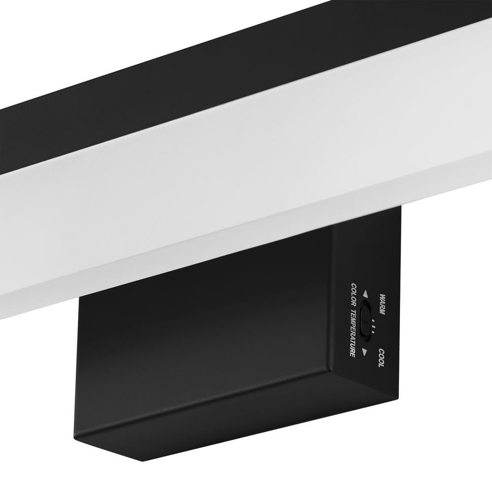 Hampton Bay Eldridge 24 in. Matte Black 1-Light LED Bathroom Vanity Light Bar