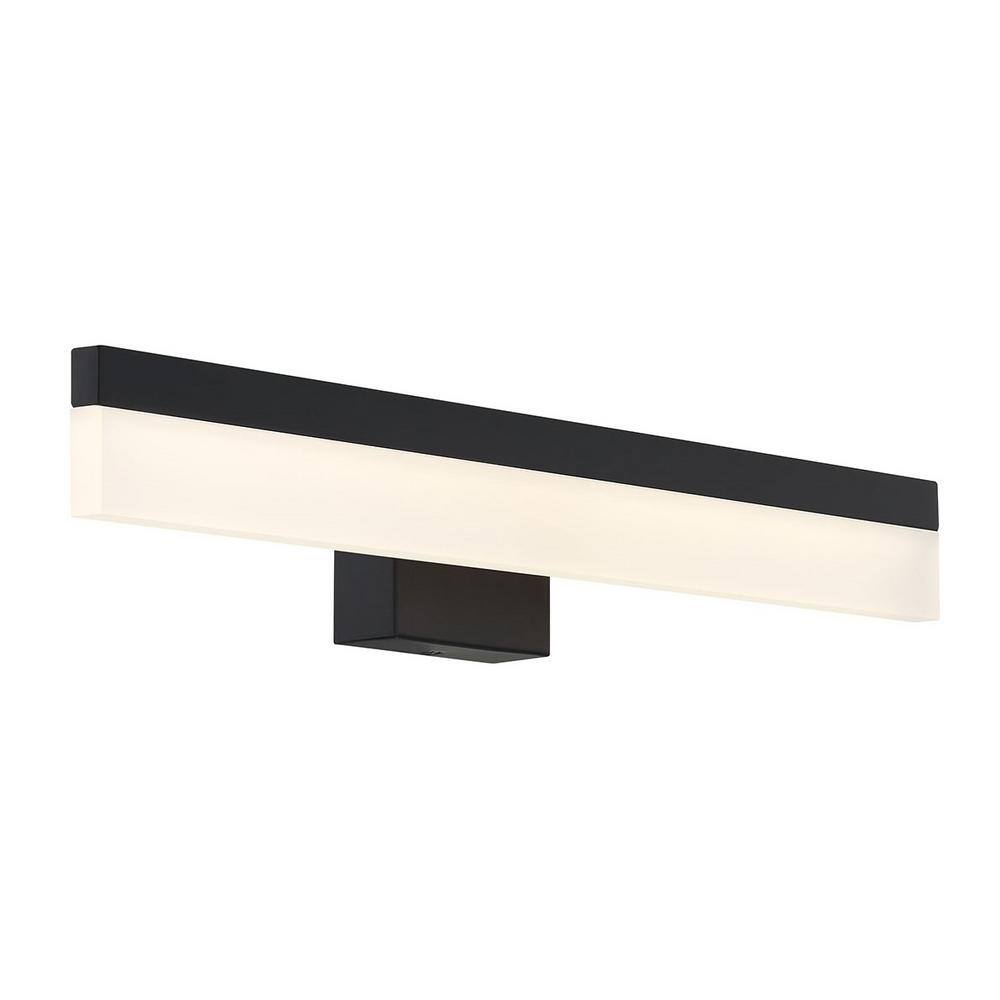 Hampton Bay Eldridge 24 in. Matte Black 1-Light LED Bathroom Vanity Light Bar