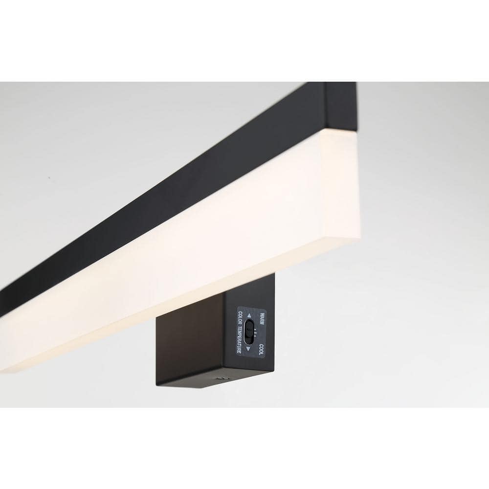 Hampton Bay Eldridge 24 in. Matte Black 1-Light LED Bathroom Vanity Light Bar