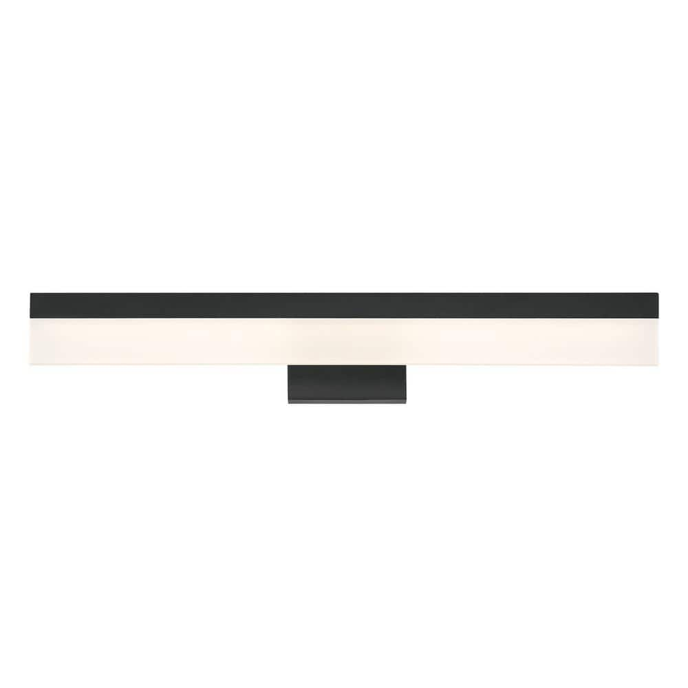 Hampton Bay Eldridge 24 in. Matte Black 1-Light LED Bathroom Vanity Light Bar